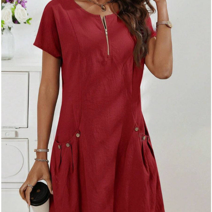 Damen Freizeitkleid mit Reißverschluss Bequem