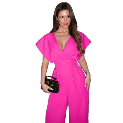 Eleganter Damen Jumpsuit Weitbeinig Abendgarderobe