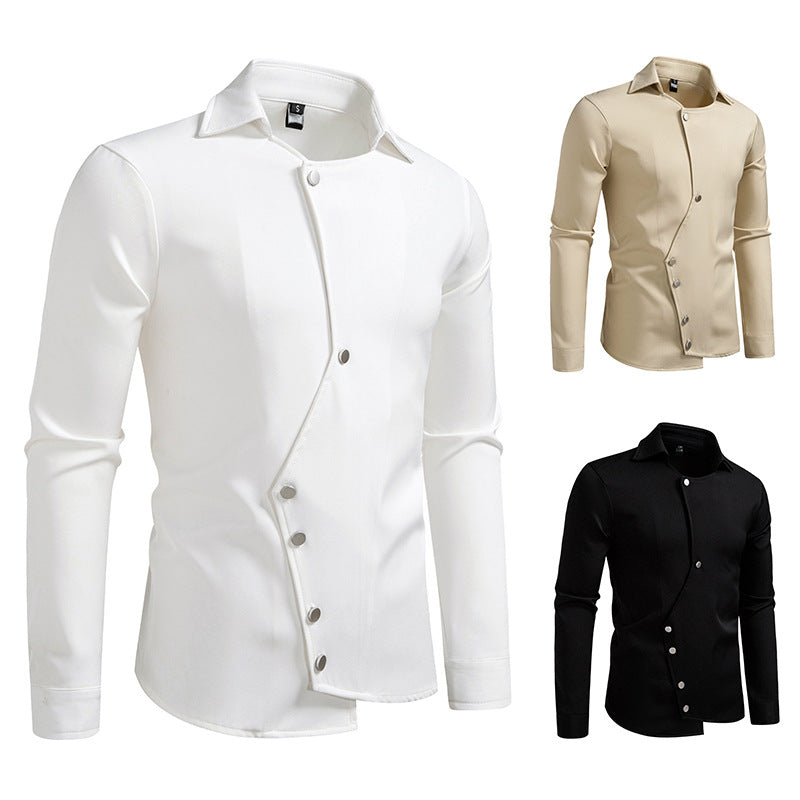Herren Hemd Asymmetrisch Modern Mit Knöpfen