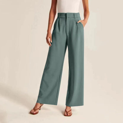 Weite Damen Hose High Waist Elegant Bequem