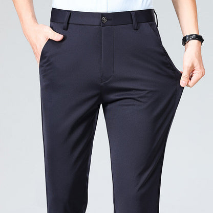 Herren Businesshosen Elegant Slim Fit Schwarz