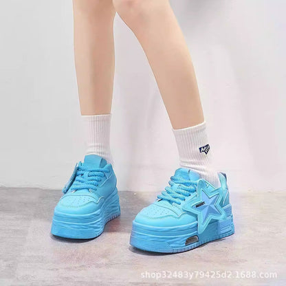 Damen Sneaker Sternen Applikation Komfort Schuhe Trendy