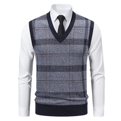 Herren Strickweste Karomuster Modern Trendy