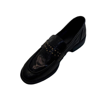Damen Mokassins Elegant Nieten Schuhe Modisch