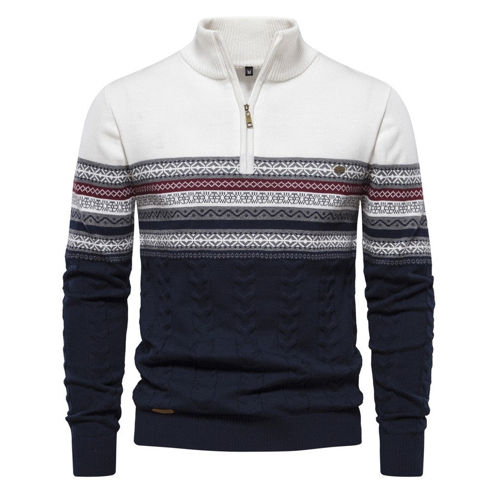 Herren Pullover Modern Zipper Farbenfroh Trendy