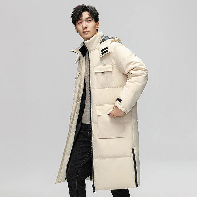 Herren Winterjacke Lang Isoliert mit Taschen
