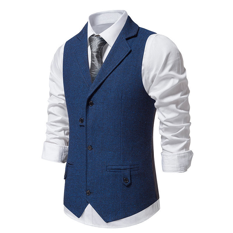 Herren Anzugweste Herringbone Modern SlimFit