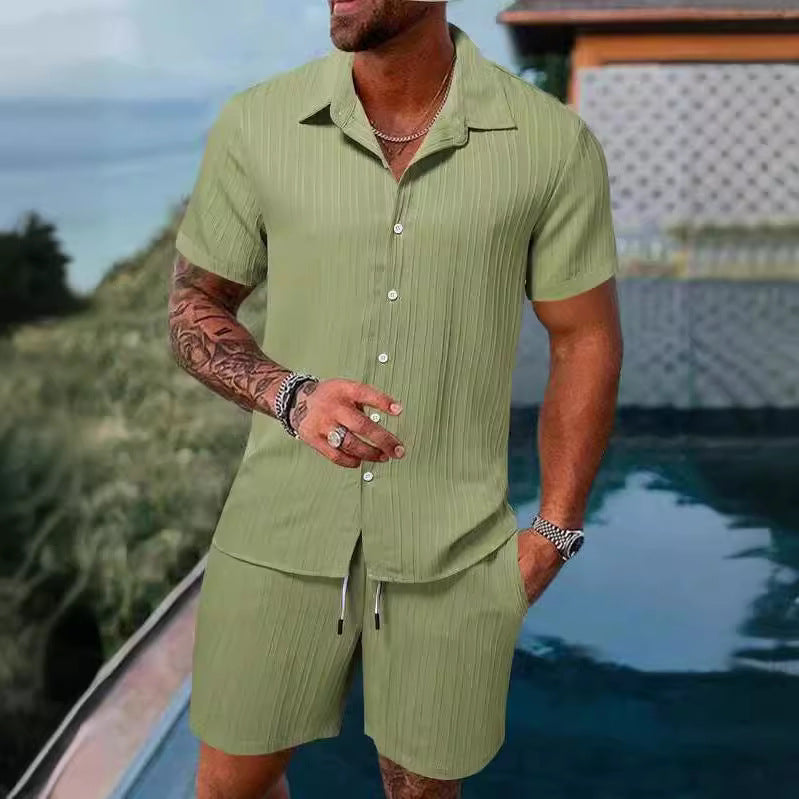 Herren Sommer Set: Leichtes Hemd und Shorts Komfort - BerlinGlamour
