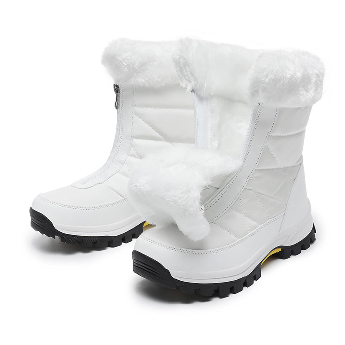 Damen Winterstiefel Warm Gefüttert Rutschfest Komfort-Reißverschluss