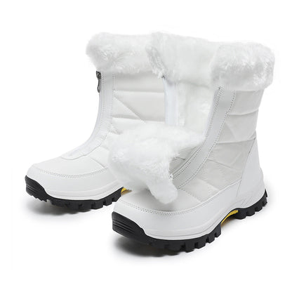 Damen Winterstiefel Warm Gefüttert Rutschfest Komfort-Reißverschluss