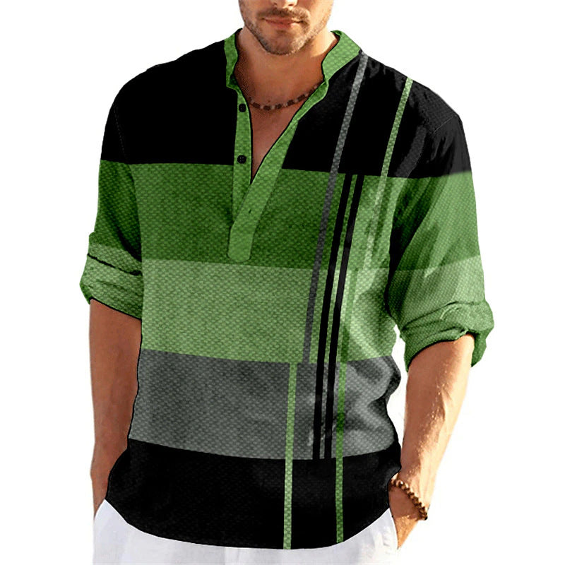 Herren Freizeit-Shirt Gestreift Modern Berlin Style