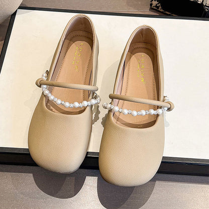 Damen Ballerinas Elegantes Design Perlen Detail