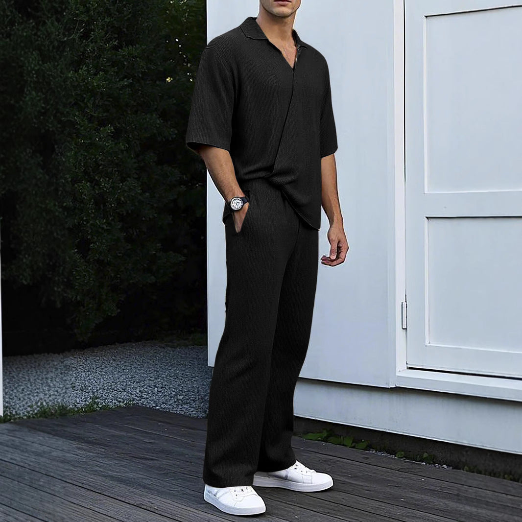 Herren Freizeit-Set V-Ausschnitt Elastisch Bequem