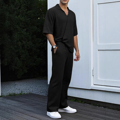 Herren Freizeit-Set V-Ausschnitt Elastisch Bequem