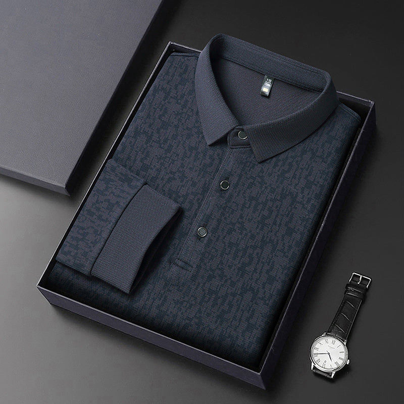 Herren Polohemd Modern Strukturdesign Komfortschnitt