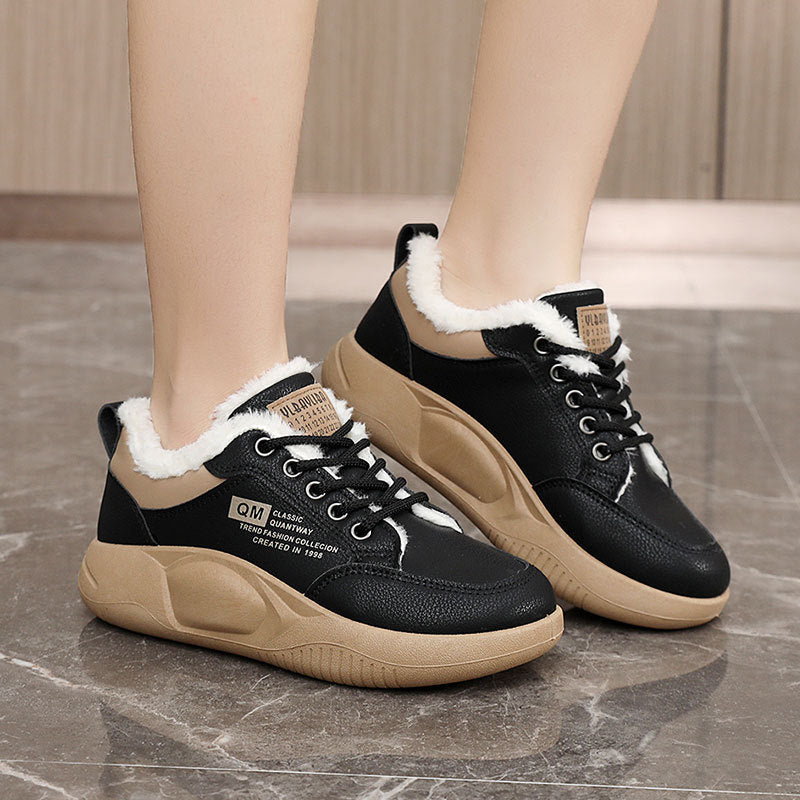 Warme Winter Sneaker Damen Fleece Innensohle Schneestiefel