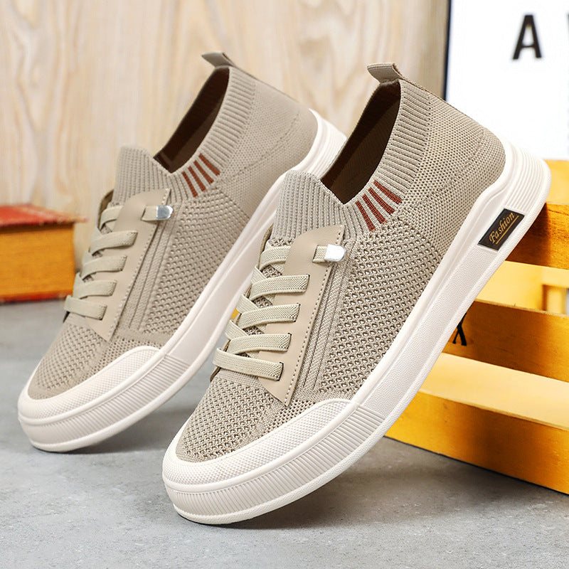 Damen Sport Sneaker Elastisch Knit Schnürsenkel