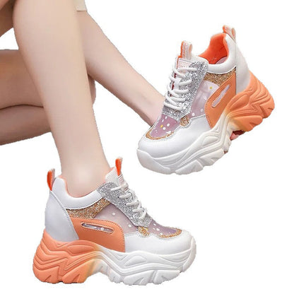 Damen Sneaker Sportlich Glitzerdetails Modisch Flexibel