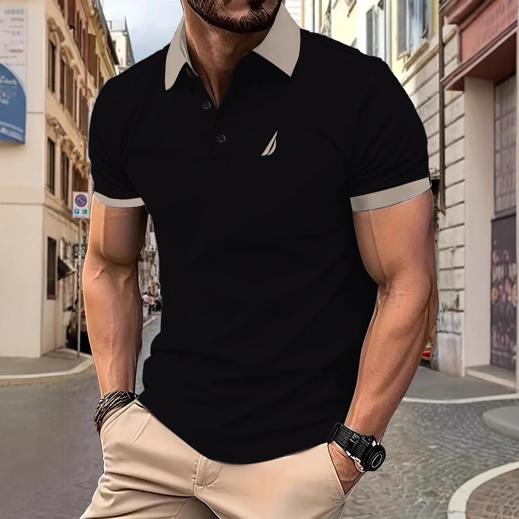 Herren Polohemd Modern Atmungsaktiv Kragen-Design