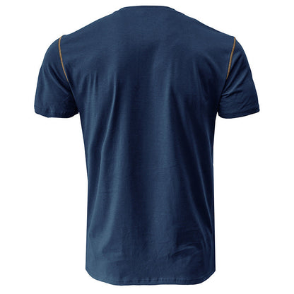 Herren Polohemd Modern mit Brusttasche und Henley Kragen