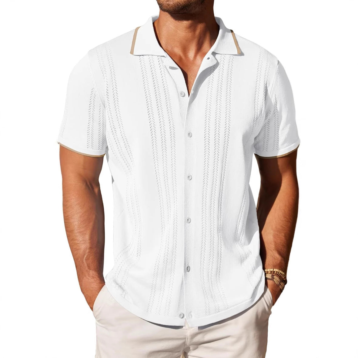Herren Kurzarmhemd Elegantes Muster Berlin Style