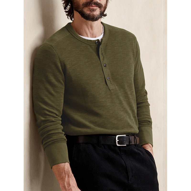 Herren Langarmshirt Mit Knopfleiste Modern Slimfit - BerlinGlamour