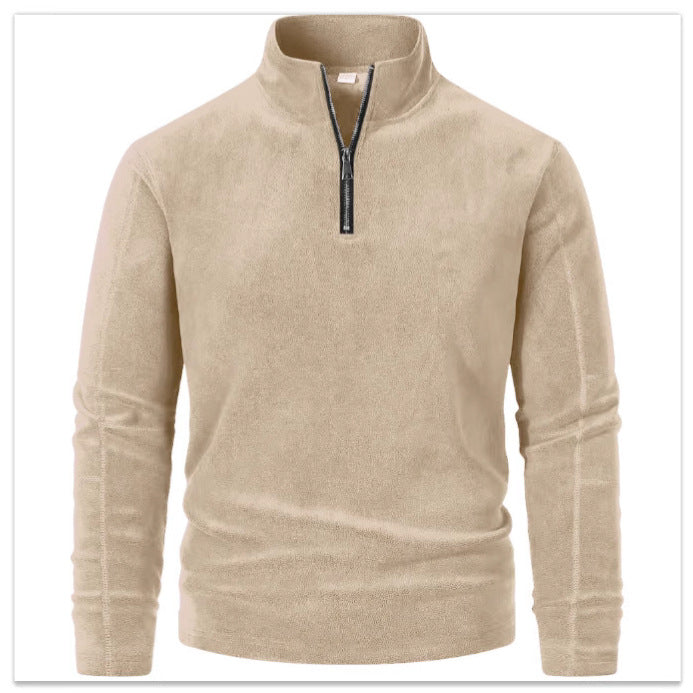Herren Fleece-Pullover Warm Halb-Reißverschluss