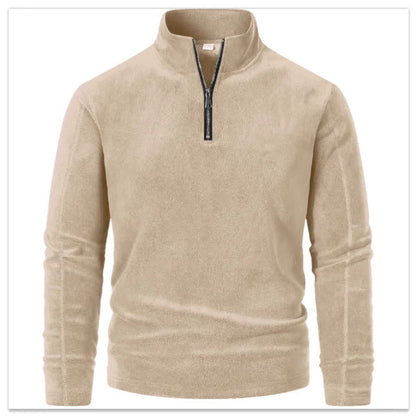 Herren Fleece-Pullover Warm Halb-Reißverschluss
