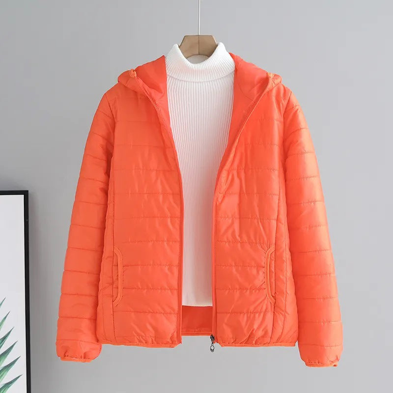 Damen Übergangsjacke Steppjacke Mit Kapuze Modern
