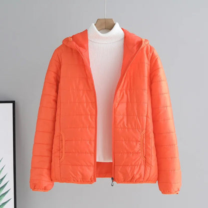 Damen Übergangsjacke Steppjacke Mit Kapuze Modern