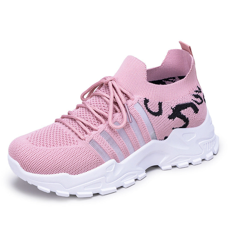 Damen Sneaker Sportlich Laufschuhe Schnellschnürsystem