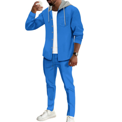 Herren Freizeit-Set Kapuzenpullover mit Taschen Sportlich Modern