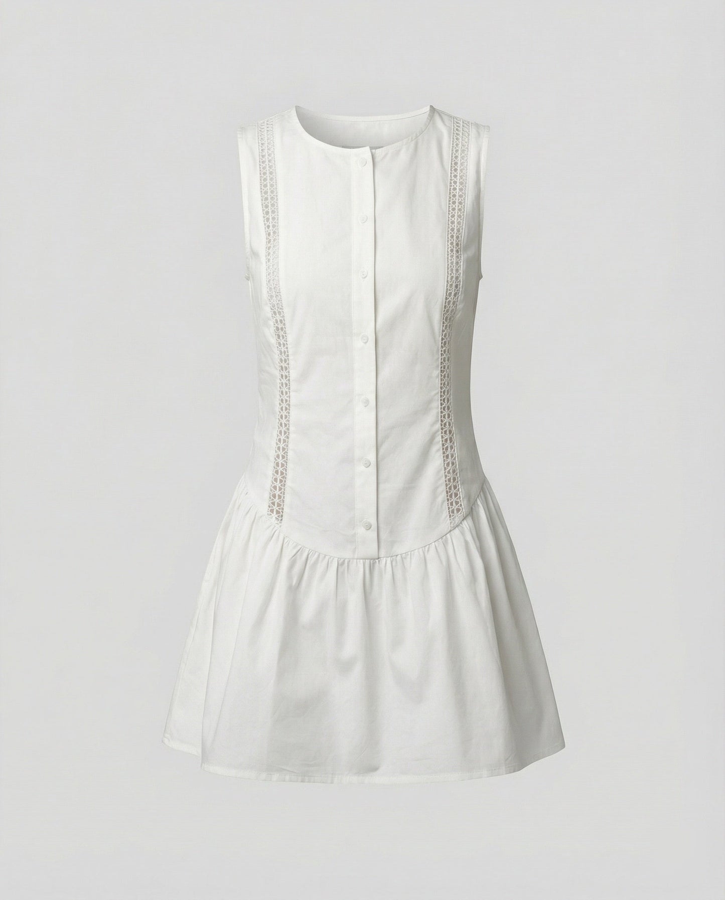 Ärmelloses Weisses Sommerkleid Cutouts