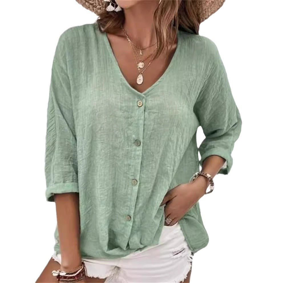 Damen Bluse Leicht Blumenmuster Sommer