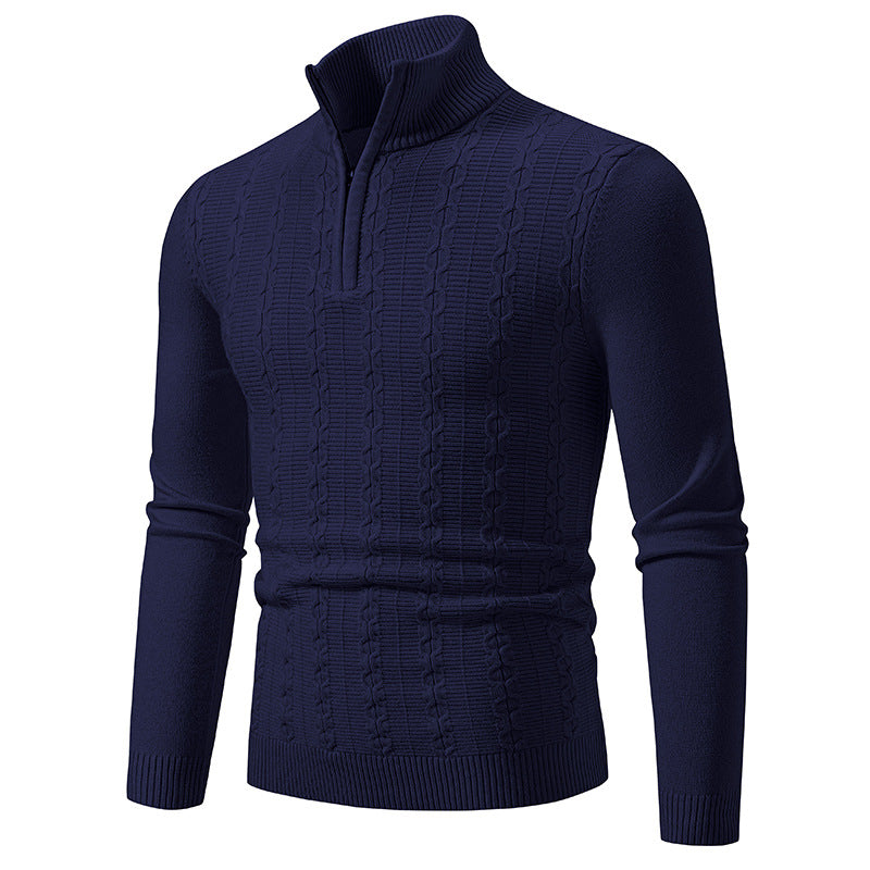 Herren Strickpullover Modern Stehkragen Struktur Optik