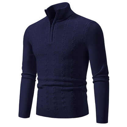 Herren Strickpullover Modern Stehkragen Struktur Optik