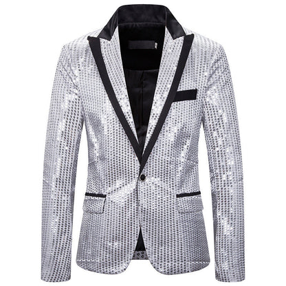 Herren Blazer Elegant Pailletten Modern Schnitt