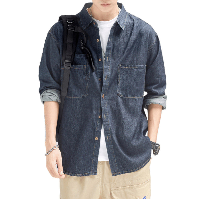 Herren Denim Hemd Lässig Casual Berlin Style