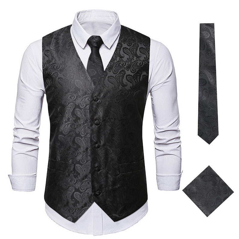 Herren Weste Elegant Blumenmuster Slim Fit