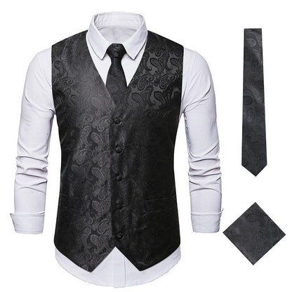 Herren Weste Elegant Blumenmuster Slim Fit