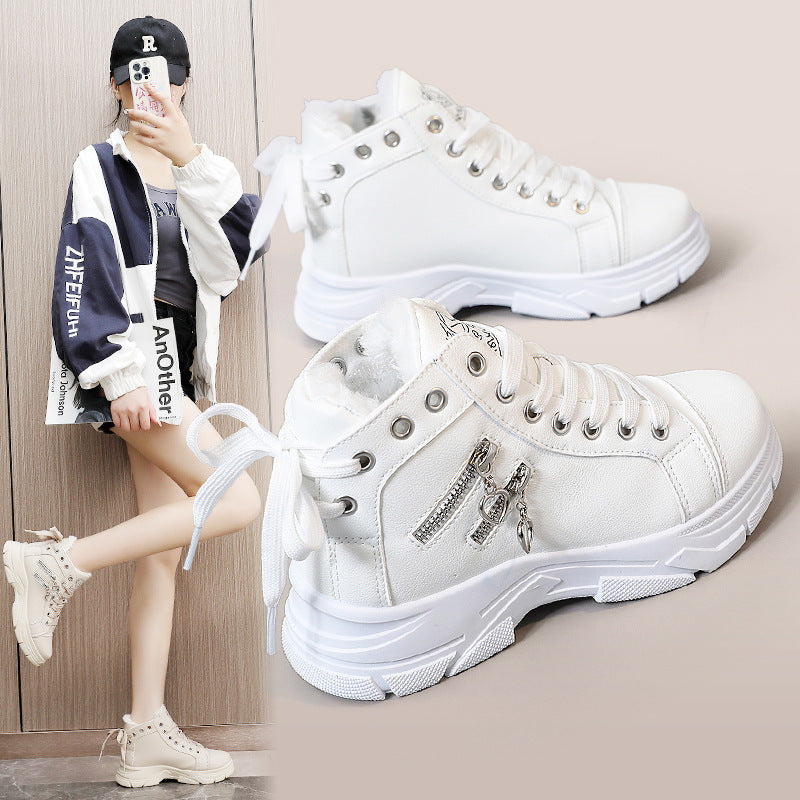 Damen Sneaker Warm High-Top Flauschig Mode - BerlinGlamour