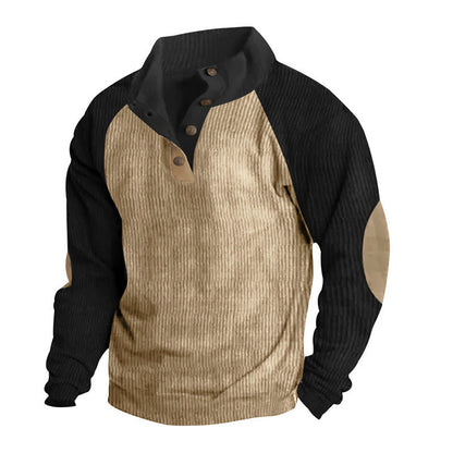 Der Pullover-Shirt mit Knopfleiste und Lederdetails ist ein elegantes und modernes Kleidungsstück, der für den stilvollen Herren geeignet ist. Mit seiner strukturierten Passform und edlen