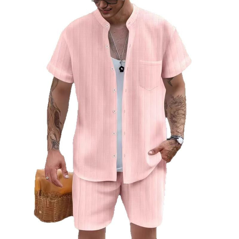 Herren Sommer Outfit Kurzarmhemd und Shorts Set