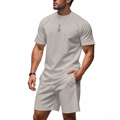 Herren Sport-Outfit Set mit Kurzarmshirt und Laufshorts