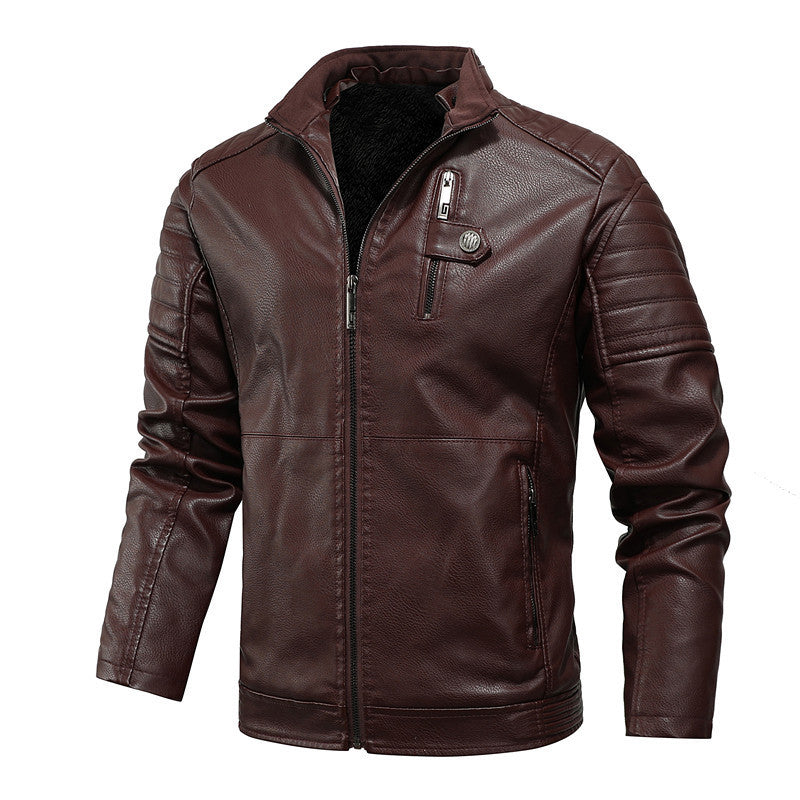 Herren Lederjacke Schwarz Modern Mit Innenfutter