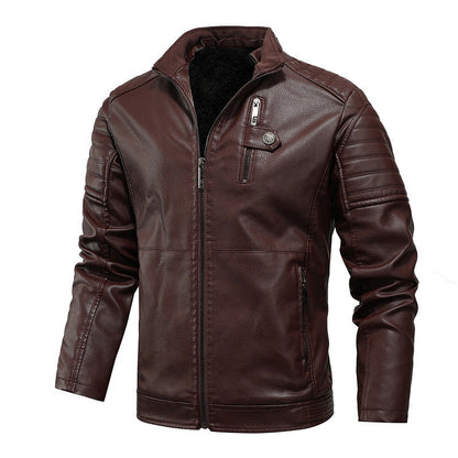 Herren Lederjacke Schwarz Modern Mit Innenfutter