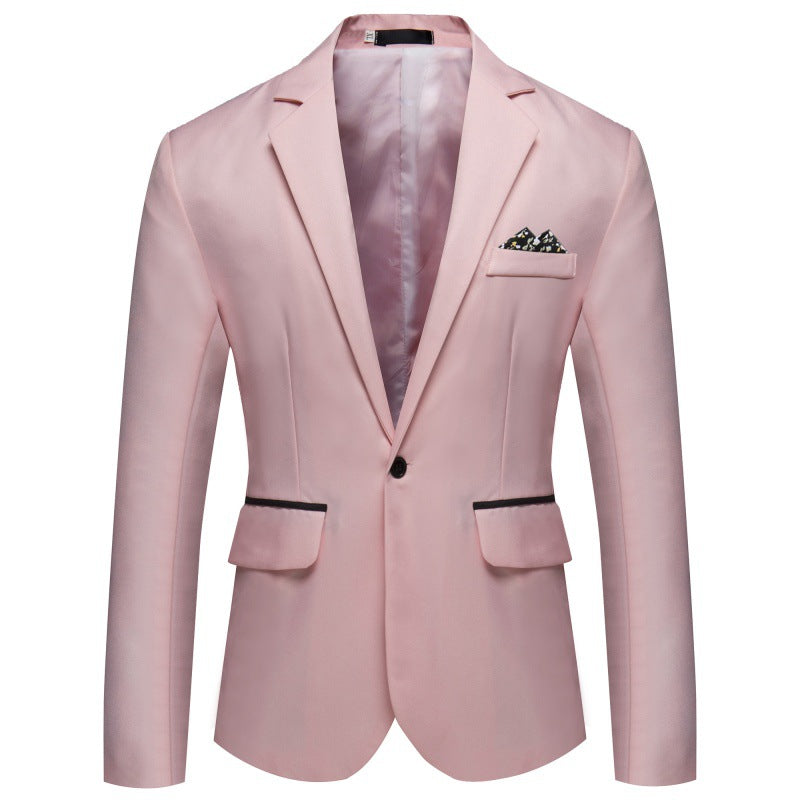 Herren Blazer Elegant Seide Optik Knopf Schließung Modern