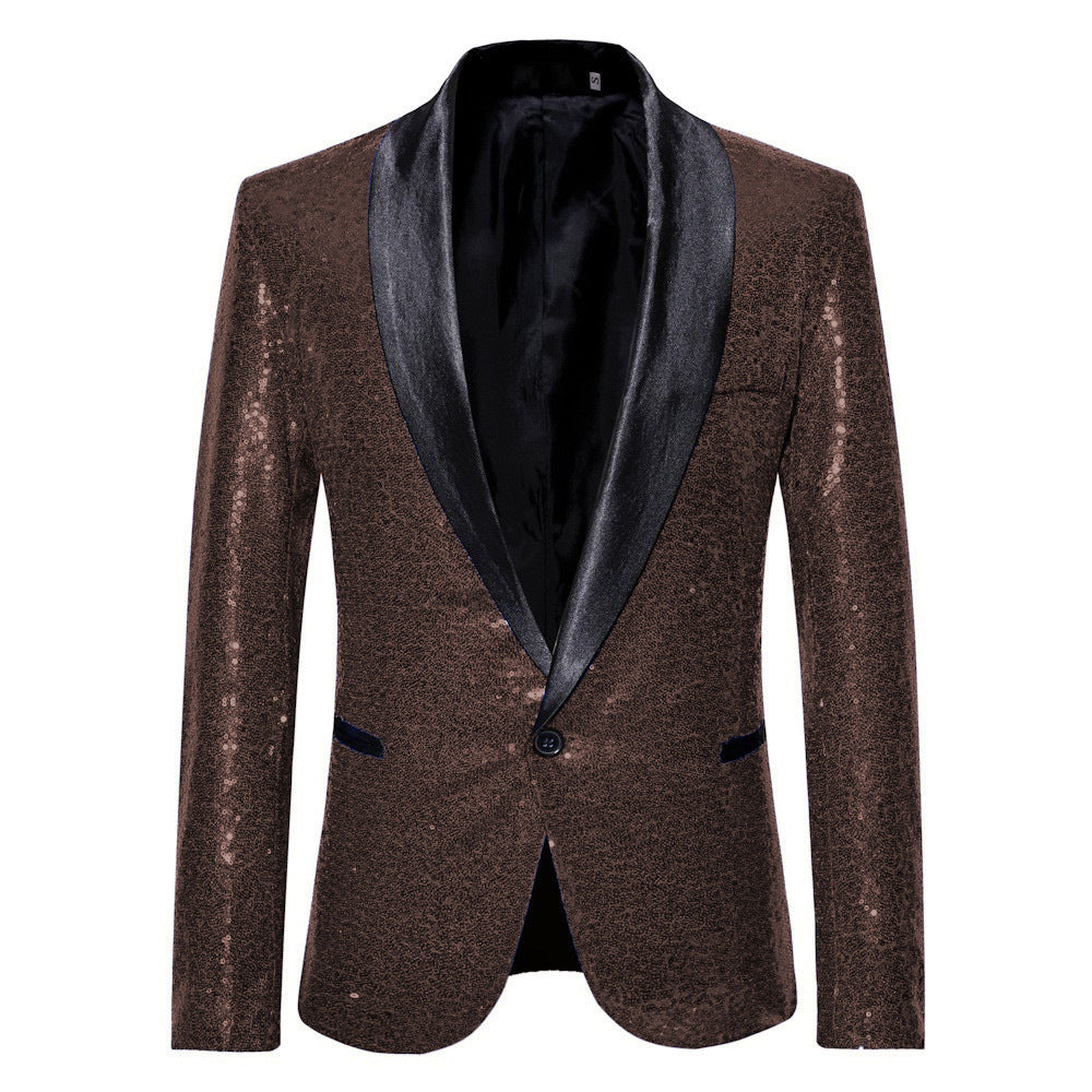 Herren Anzugjacke Glitzer Pailletten Elegant