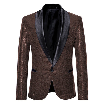 Herren Anzugjacke Glitzer Pailletten Elegant
