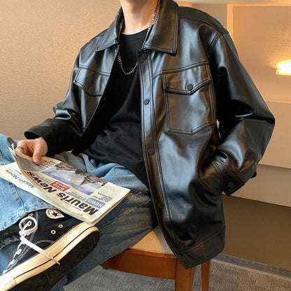 Lederjacke Herren Modern mit Brusttaschen